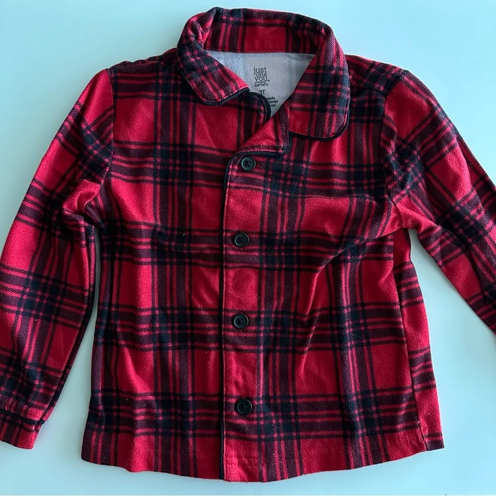 Toddler Plaid Button Down Pajama Set - Picture 2 of 6